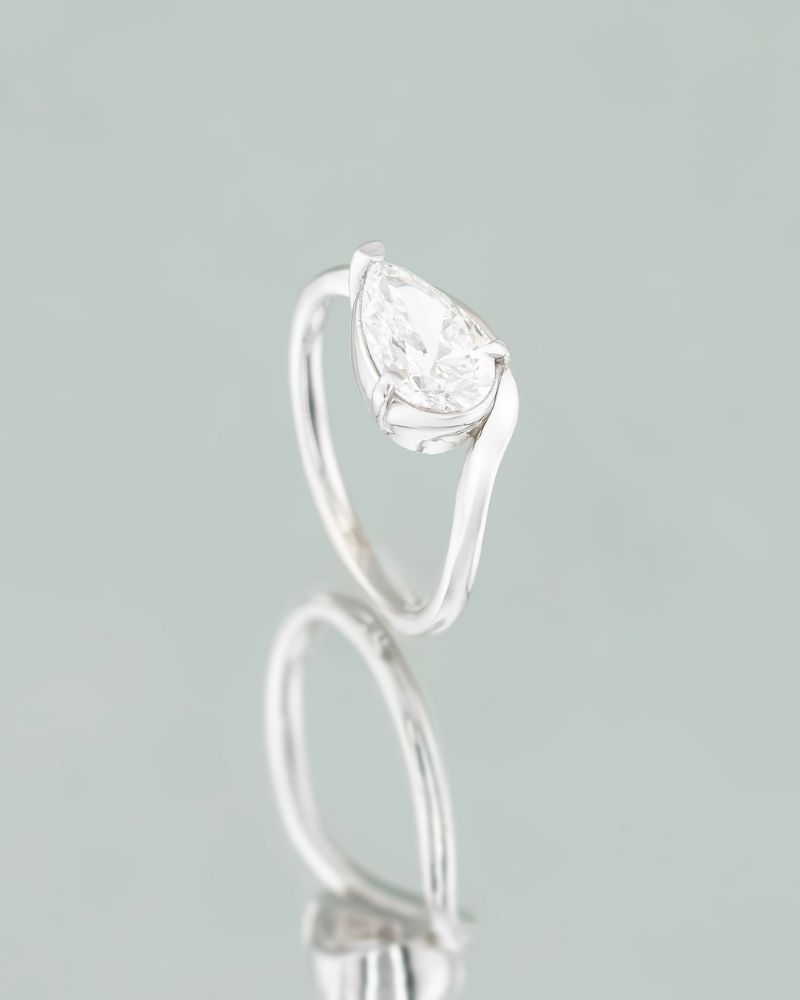 Inel de Logodna ECHO cu Diamant Lab-grown 1.55 ct, din Aur Alb 14K