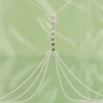 Body Chain din argint premium 925 cu turmaline verzi degrade.