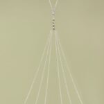 Body chain cu turmaline verzi din argint 925 premium.