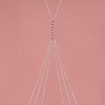 Body chain de dama cu turmaline roz naturale din argint 925.