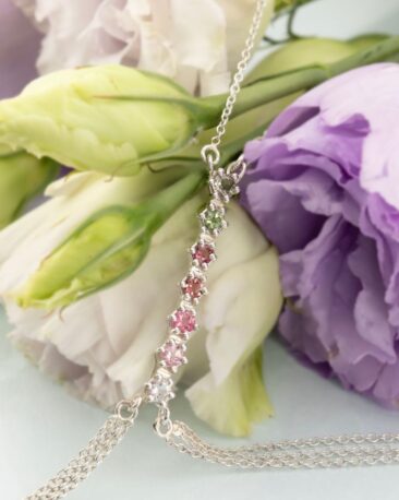 Body chain cu turmaline naturale din argint premium.