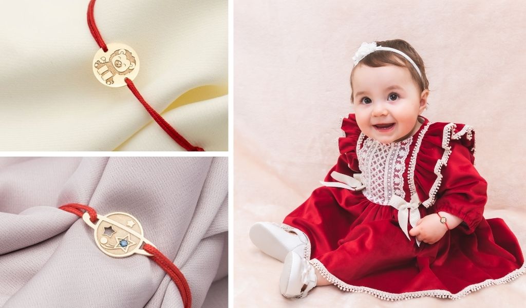 Bratari bebe din aur galben 14k cu pietre naturale.