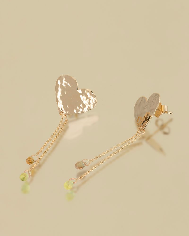 Cercei Unicat AMORE MIO cu 4 Safire Naturale Briolette, Aur Galben 14K