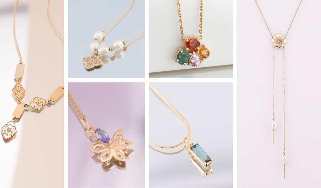 Coliere din aur 14k, personalizate cu pietre pretioase si design CUSTOM.