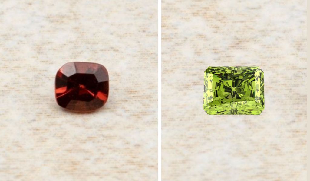 Spinel natural si peridot natural.