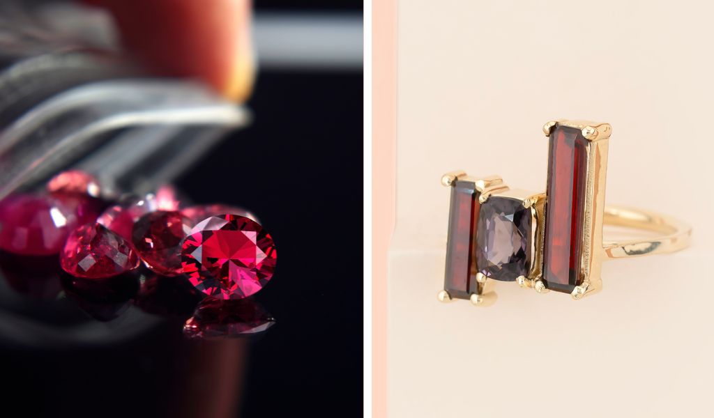 Inel din aur 14k cu spinel natural.