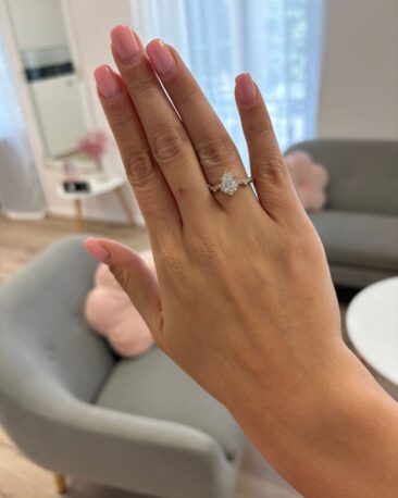 Inel BLUE FLOWER cu Safir Natural Albastru, Aur Roz 14K