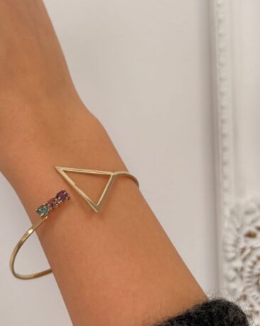 Bratara LECTIA DE GEOMETRIE cu Safire Naturale, Aur Galben 14K