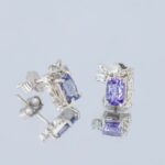 Cercei Unicat REACH FOR THE SKY cu Tanzanite, Acvamarine si Diamante Naturale, Aur Alb 14K