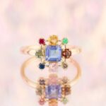 Inel JOIE DE VIVRE cu Tanzanit Natural Central si Pietre Pretioase Naturale de Accent, Aur Galben 14K