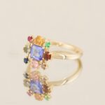 Inel JOIE DE VIVRE cu Tanzanit Natural Central si Pietre Pretioase Naturale de Accent, Aur Galben 14K