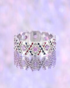 Inel WISDOM cu Safire Naturale, Aur Alb 14K