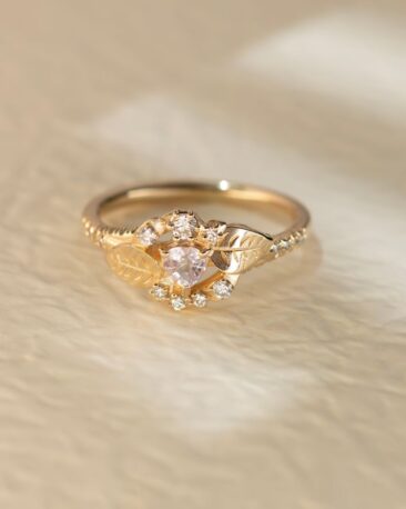 Inel de logodna PINKY PROMISE cu Safir Natural Inimioara si Diamante Naturale, Aur Galben 14K