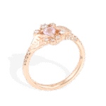 Inel de logodna PINKY PROMISE cu Safir Natural Inimioara si Diamante Naturale, Aur Galben 14K