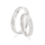 Verighete TIMELESS din aur alb 14K cu finisaj texturat si 3 diamante naturale, IONA