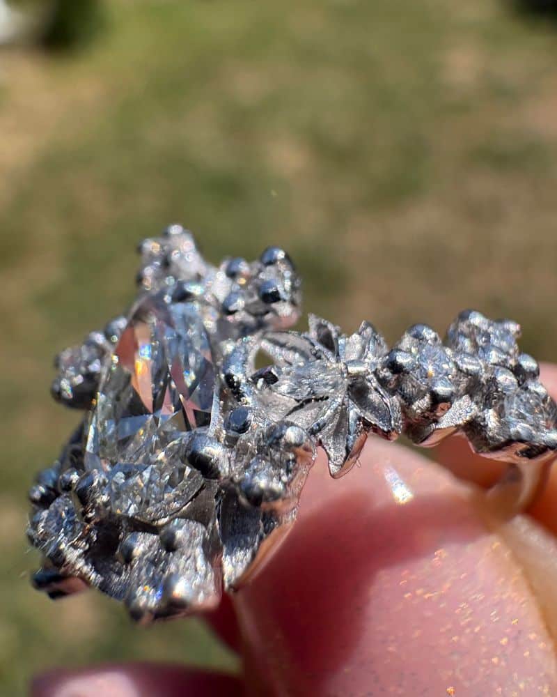 Inel de Logodna ALL WHITE cu Diamant Lab-Grown Marquise Cut, Aur Alb 14K