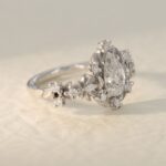 Inel de Logodna ALL WHITE cu Diamant Lab-Grown Marquise Cut, Aur Alb 14K