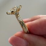 Inel logodna aur galben 18K diamant mare