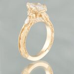 Inel logodna dangelo renaissance diamant marquise lab grown aur galben 14k