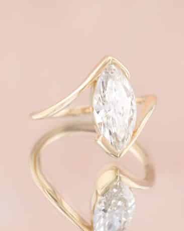 Inel logodna diamant marchiza 2 ct design contemporan