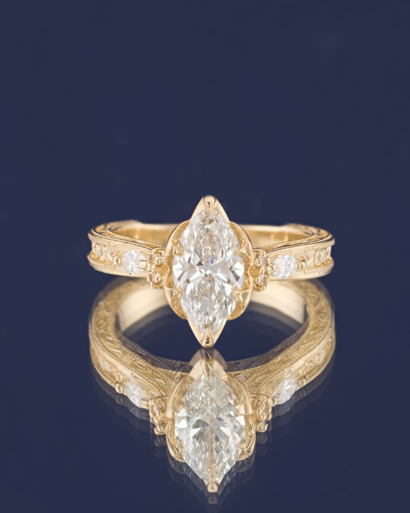 Inel logodna marquise cut vintage reinterpretat iona