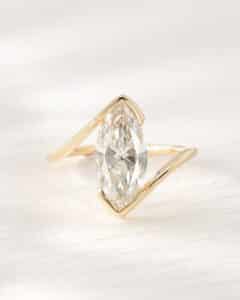 Inel logodna torra diamant marchiza lab grown aur galben 18k