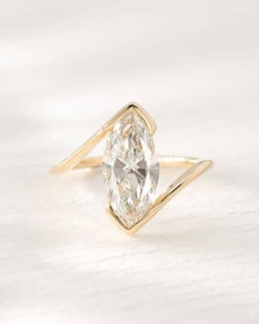 Inel logodna torra diamant marchiza lab grown aur galben 18k